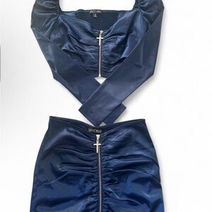 Current Mood Navy Top and Skirt Set